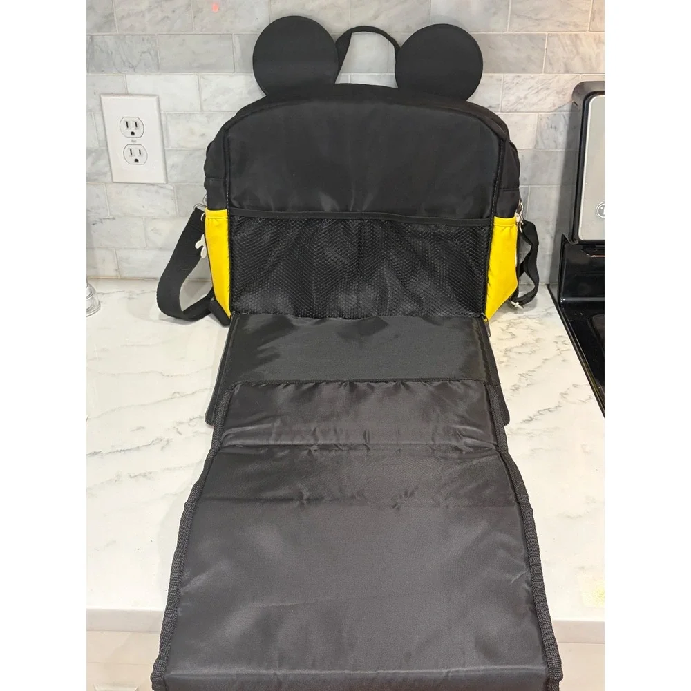 Disney Parks Mickey Mouse Diaper Bag Messenger Changing Station Red Black Yellow